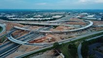 Aerial of Bridge and Highway Construction in Greenville, SC